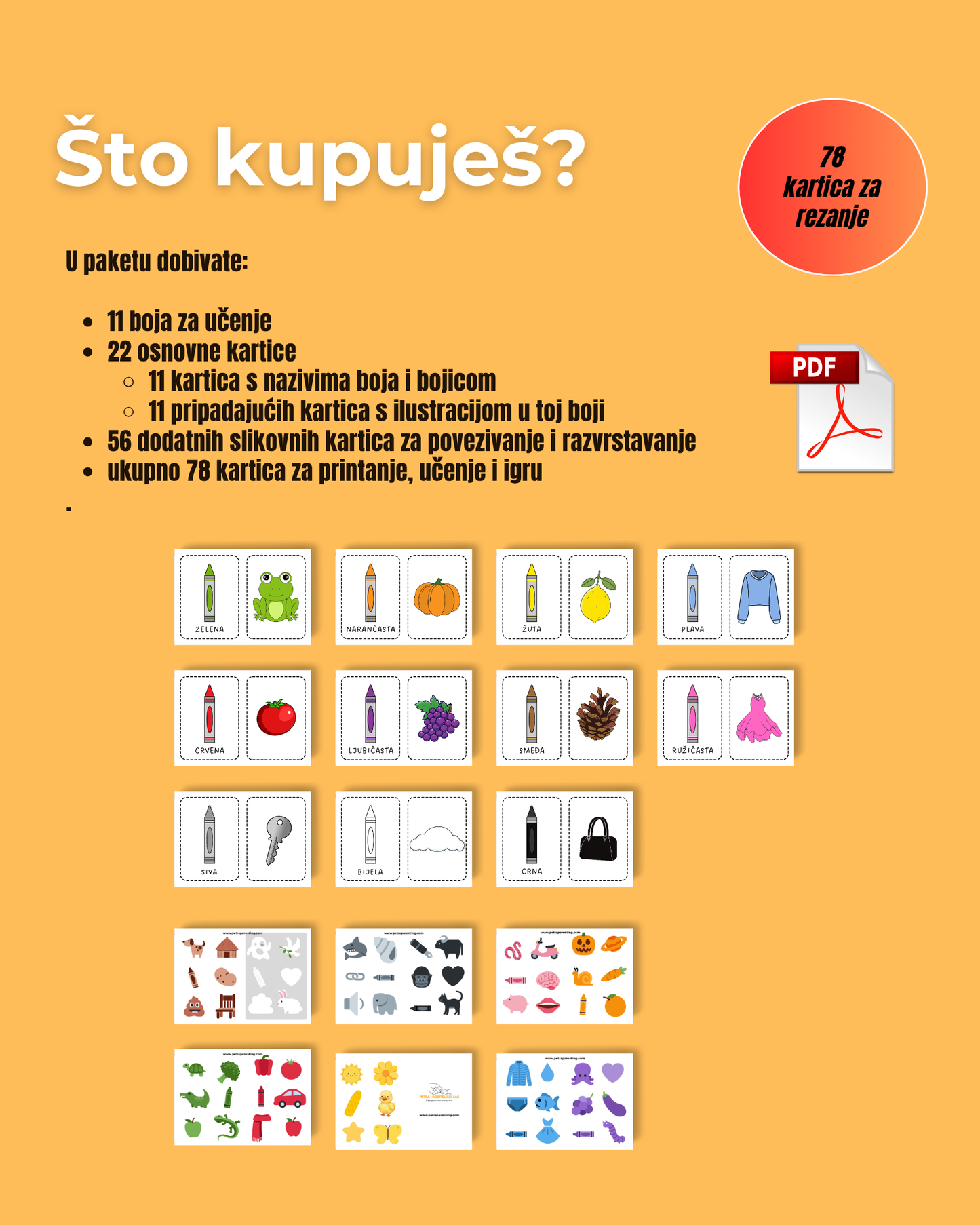 Montessori set za učenje BOJA