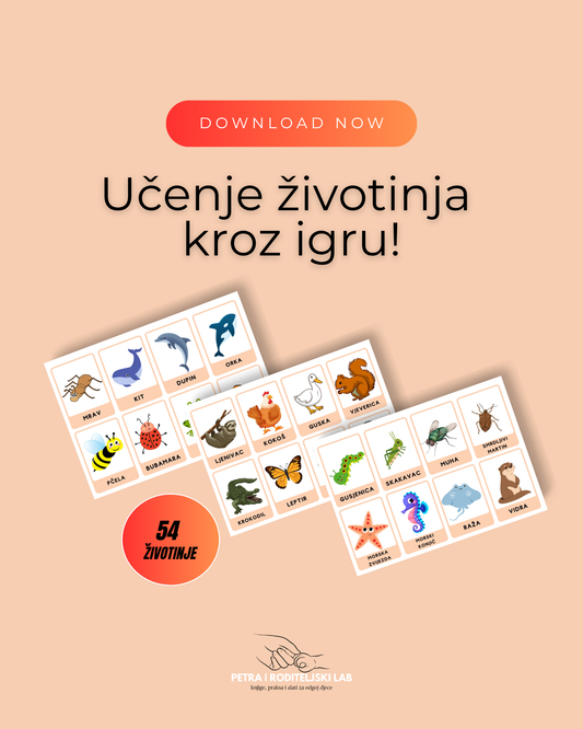 Montessori edukativne kartice -ŽIVOTINJE